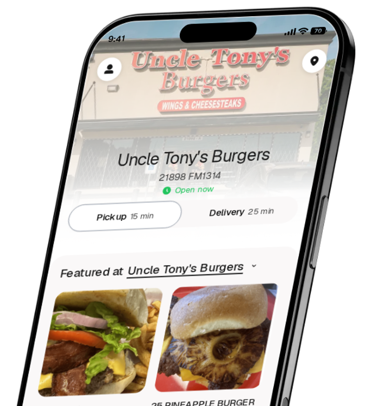 Uncle Tony's Burgers app preview